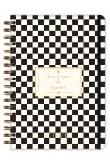 Matt Notebook B5 17x24 cm Spiralli Lastikli Kareli Tarihsiz Not Defteri Dama Desenli
