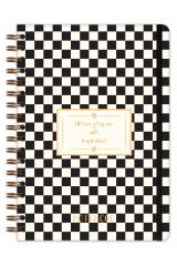 Matt Notebook B5 17x24 cm Spiralli Lastikli Kareli Tarihsiz Not Defteri Dama Desenli