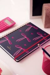 Matt Notebook B5 17x24 cm Spiralli Lastikli Çizgili Tarihsiz Not Defteri Fiyonk