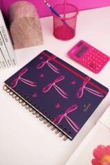 Matt Notebook B5 17x24 cm Spiralli Lastikli Çizgili Tarihsiz Not Defteri Fiyonk