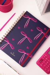 Matt Notebook B5 17x24 cm Spiralli Lastikli Çizgili Tarihsiz Not Defteri Fiyonk