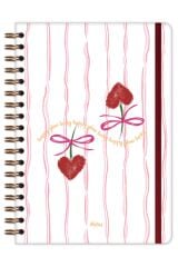 Matt Notebook B5 17x24 cm Spiralli Lastikli Çizgili Tarihsiz Not Defteri Kiraz Fiyonk