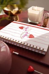 Matt Notebook B5 17x24 cm Spiralli Lastikli Çizgili Tarihsiz Not Defteri Kiraz Fiyonk