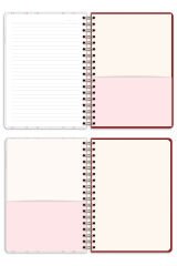 Matt Notebook B5 17x24 cm Spiralli Lastikli Çizgili Tarihsiz Not Defteri Kiraz Fiyonk