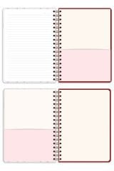 Matt Notebook B5 17x24 cm Spiralli Lastikli Çizgili Tarihsiz Not Defteri Kiraz Fiyonk