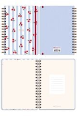 Matt Notebook B5 17x24 cm Spiralli Lastikli Çizgili Tarihsiz Not Defteri Kiraz