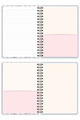 Matt Notebook B5 17x24 cm Spiralli Lastikli Çizgili Tarihsiz Not Defteri Kiraz