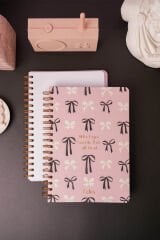 Matt Notebook B5 17x24 cm Spiralli Lastikli Noktalı Tarihsiz Not Defteri Fiyonklar