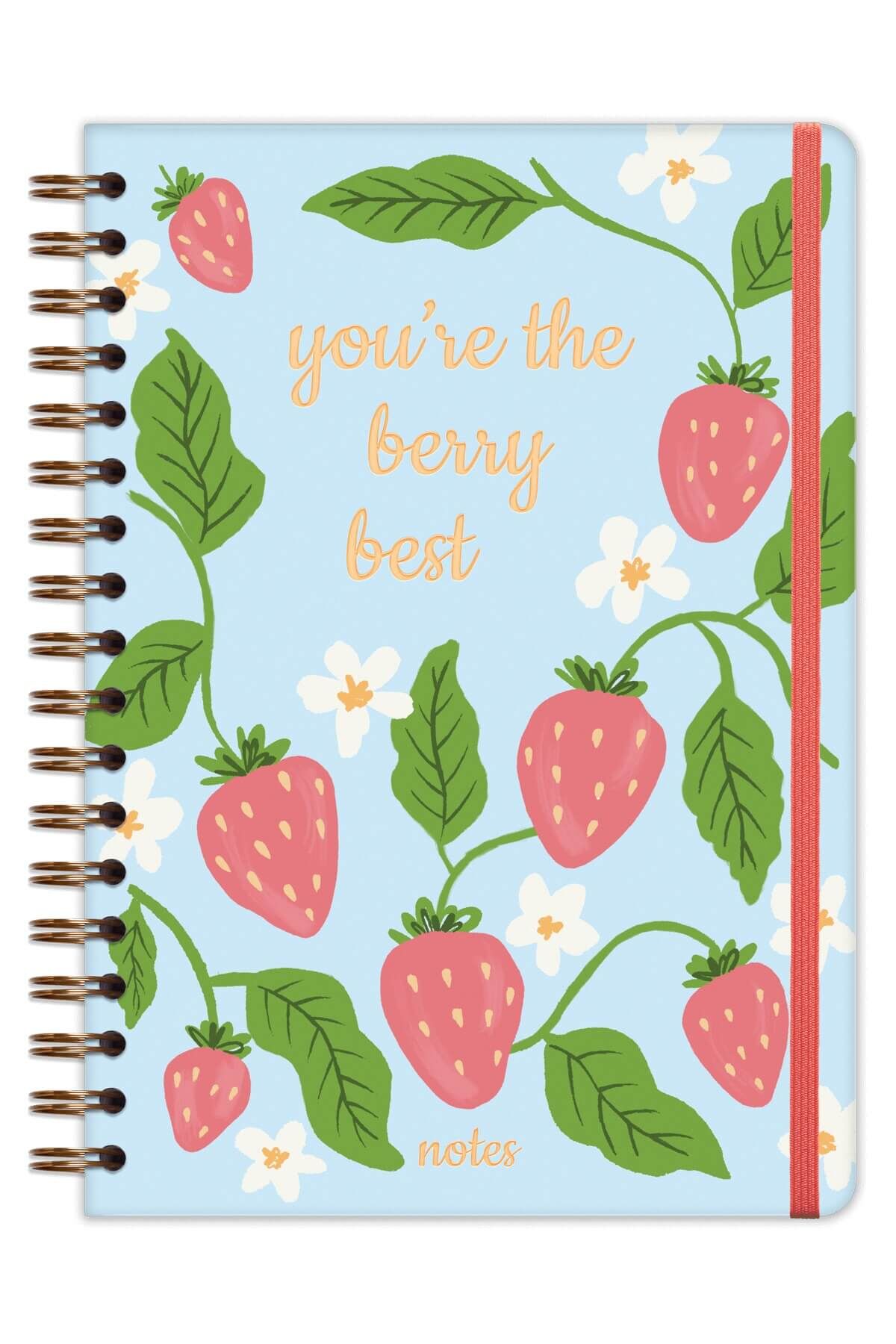 Matt Notebook B5 17x24 cm Spiralli Lastikli Noktalı Tarihsiz Not Defteri Çilek