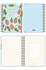 Matt Notebook B5 17x24 cm Spiralli Lastikli Noktalı Tarihsiz Not Defteri Çilek