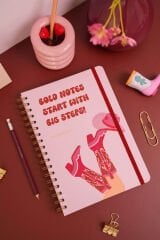Matt Notebook B5 17x24 cm Spiralli Lastikli Noktalı Tarihsiz Not Defteri Çizme