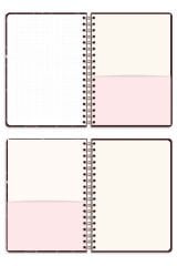Matt Notebook B5 17x24 cm Spiralli Lastikli Noktalı Tarihsiz Not Defteri Kalpler