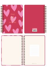 Matt Notebook A5 Spiralli Süresiz Planlayıcı Ajanda Motivasyon Sayfalı Kalpler