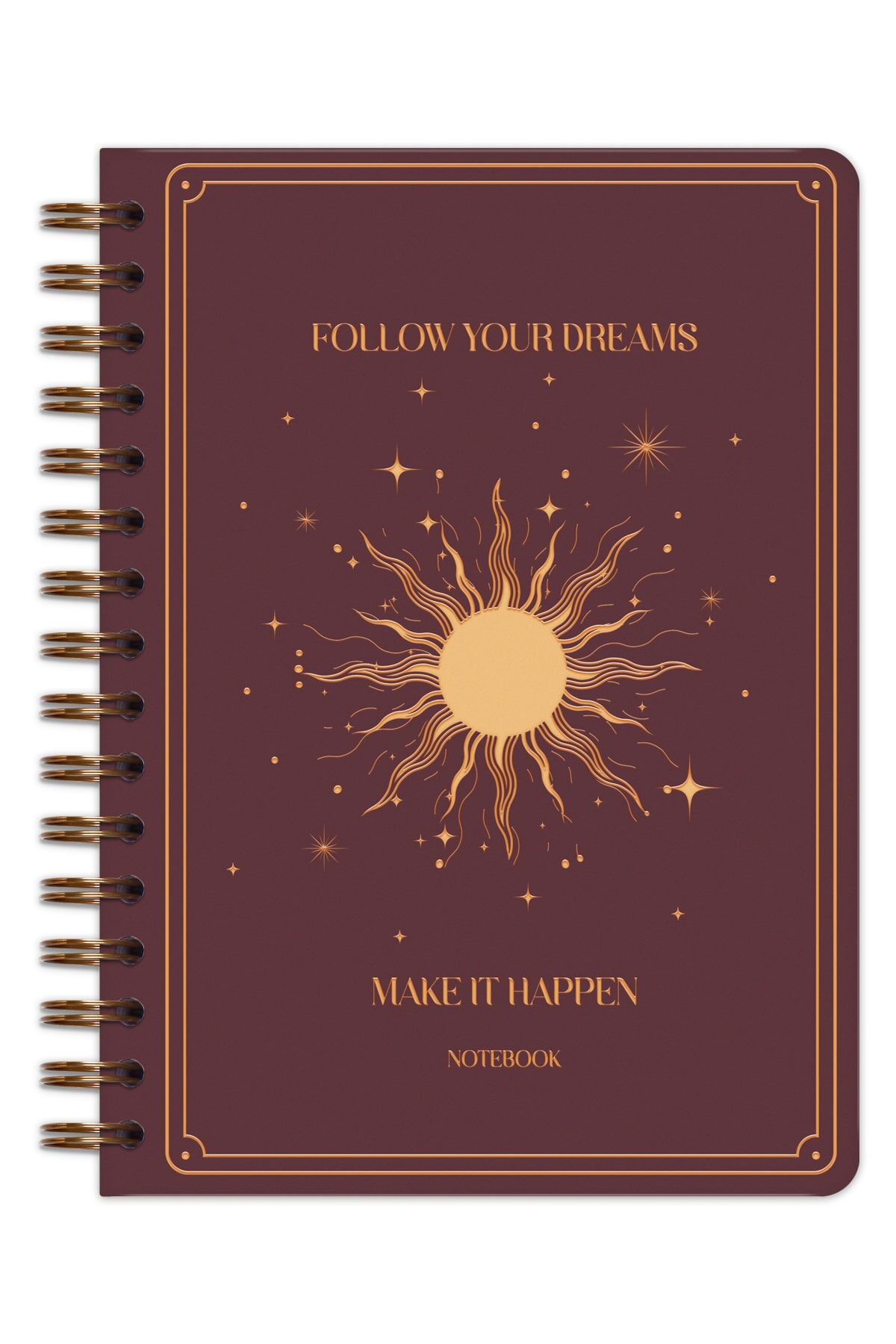 Matt Notebook Bullet Journal Edition A5 15x21 cm Spiralli Noktalı Tarihsiz Not Defteri Güneş