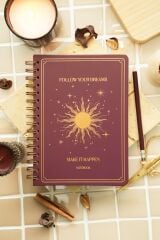 Matt Notebook Bullet Journal Edition A5 15x21 cm Spiralli Noktalı Tarihsiz Not Defteri Güneş
