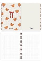 A4 Spiralli Okul Defteri 80 yaprak 4'lü Set - Kareli