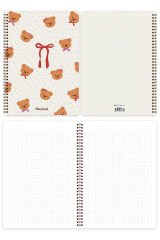 A4 Spiralli Okul Defteri 80 yaprak 4'lü Set - Kareli