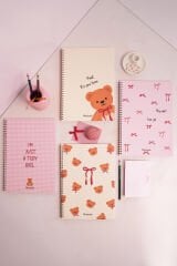 A4 Spiralli Okul Defteri 80 yaprak 4'lü Set - Kareli