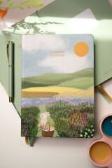 Matt Notebook Premium Edition A5 15x21 cm Keten Baskılı Süresiz Planlayıcı Ajanda Bunny Trail