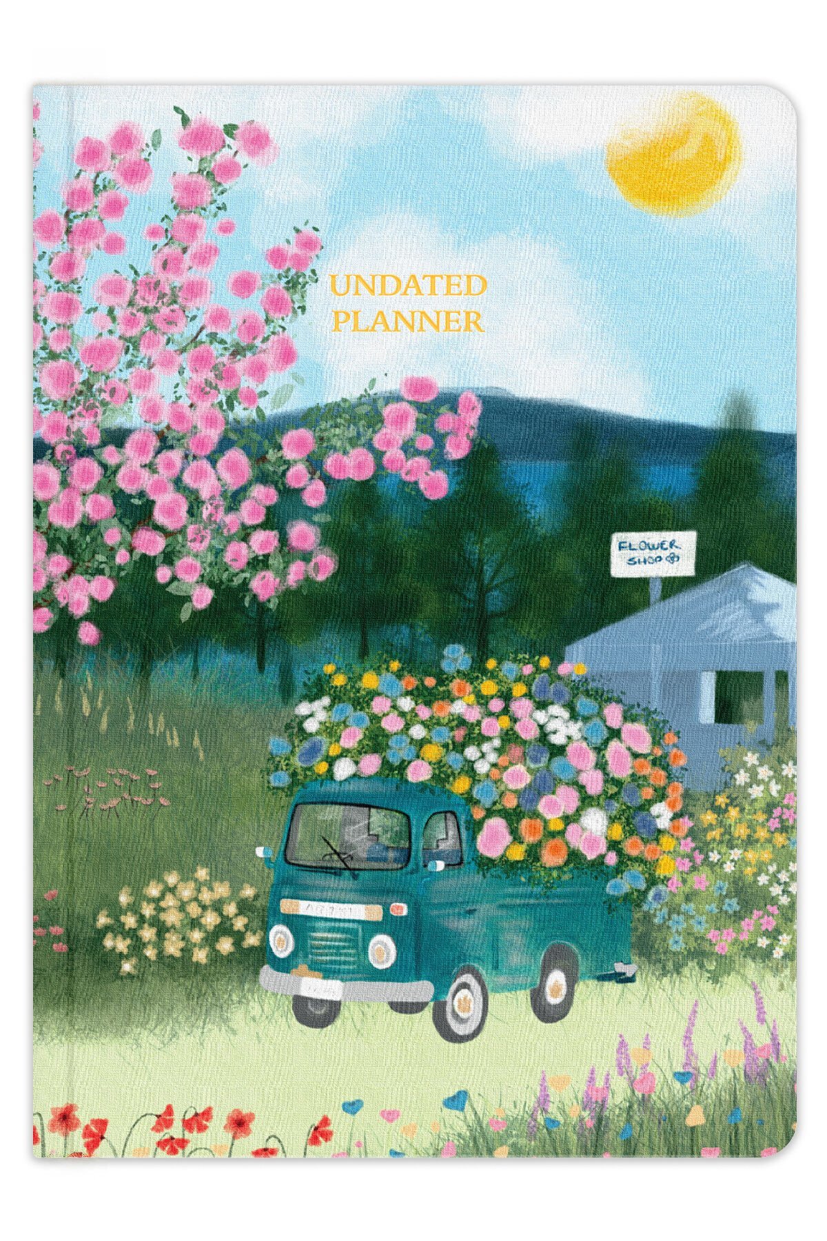 Matt Notebook Premium Edition A5 15x21 cm Keten Baskılı Süresiz Planlayıcı Ajanda Bloom Ride