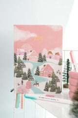 Matt Notebook Premium Edition A5 15x21 cm Keten Baskılı Süresiz Planlayıcı Ajanda Winter Village