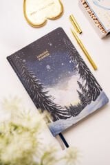 Matt Notebook Premium Edition A5 15x21 cm Keten Baskılı Süresiz Planlayıcı Ajanda Silent Night