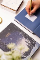 Matt Notebook Premium Edition A5 15x21 cm Keten Baskılı Süresiz Planlayıcı Ajanda Silent Night