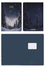 Matt Notebook Premium Edition A5 15x21 cm Keten Baskılı Süresiz Planlayıcı Ajanda Silent Night