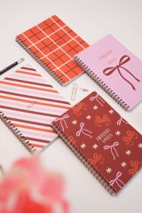 A5 Spiralli Okul Defteri 80 yaprak 4'lü Set - Kareli