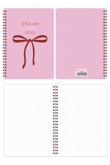 A5 Spiralli Okul Defteri 80 yaprak 4'lü Set - Kareli