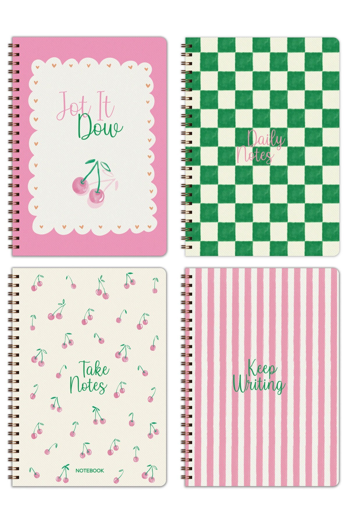 A5 Spiralli Okul Defteri 80 yaprak 4'lü Set - Çizgili