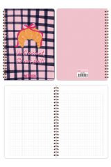 A5 Spiralli Okul Defteri 80 yaprak 4'lü Set - Kareli