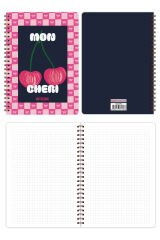 A5 Spiralli Okul Defteri 80 yaprak 4'lü Set - Kareli