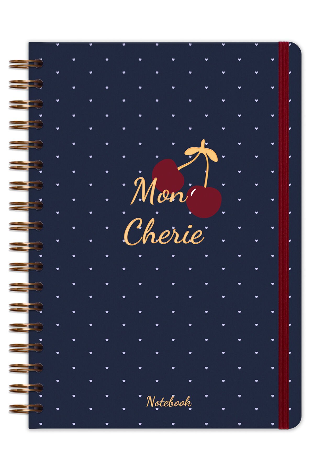 Matt Notebook B5 17x24 cm Spiralli Lastikli Düz, Çizgisiz Tarihsiz Not Defteri Kiraz