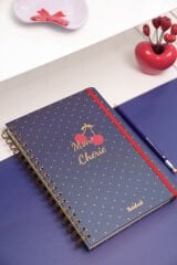 Matt Notebook B5 17x24 cm Spiralli Lastikli Düz, Çizgisiz Tarihsiz Not Defteri Kiraz