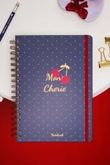 Matt Notebook B5 17x24 cm Spiralli Lastikli Düz, Çizgisiz Tarihsiz Not Defteri Kiraz