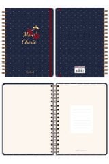 Matt Notebook B5 17x24 cm Spiralli Lastikli Düz, Çizgisiz Tarihsiz Not Defteri Kiraz