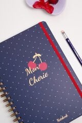 Matt Notebook B5 17x24 cm Spiralli Lastikli Düz, Çizgisiz Tarihsiz Not Defteri Kiraz