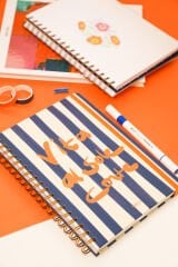 Matt Notebook B5 17x24 cm Spiralli Lastikli Düz, Çizgisiz Tarihsiz Not Defteri