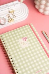 Matt Notebook B5 17x24 cm Spiralli Lastikli Düz, Çizgisiz Tarihsiz Not Defteri Pötikare