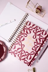 Matt Notebook B5 17x24 cm Spiralli Lastikli Düz, Çizgisiz Tarihsiz Not Defteri Fiyonklar