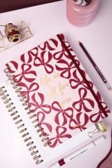 Matt Notebook B5 17x24 cm Spiralli Lastikli Düz, Çizgisiz Tarihsiz Not Defteri Fiyonklar