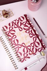 Matt Notebook B5 17x24 cm Spiralli Lastikli Düz, Çizgisiz Tarihsiz Not Defteri Fiyonklar