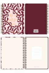 Matt Notebook B5 17x24 cm Spiralli Lastikli Düz, Çizgisiz Tarihsiz Not Defteri Fiyonklar