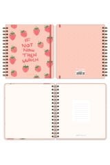 Matt Notebook 19x21 cm Kare Lastikli Spiralli Sert Kapak Not Defteri Çizgili Çilek