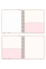 Matt Notebook 19x21 cm Kare Lastikli Spiralli Sert Kapak Not Defteri Çizgili Çilek