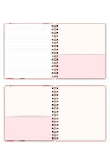 Matt Notebook 19x21 cm Kare Lastikli Spiralli Sert Kapak Not Defteri Çizgili Çilek