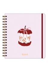 Matt Notebook 19x21 cm Kare Lastikli Spiralli Sert Kapak Not Defteri Çizgili
