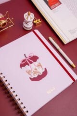 Matt Notebook 19x21 cm Kare Lastikli Spiralli Sert Kapak Not Defteri Çizgili
