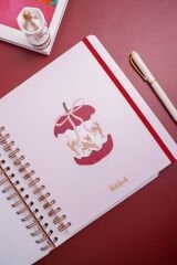 Matt Notebook 19x21 cm Kare Lastikli Spiralli Sert Kapak Not Defteri Çizgili
